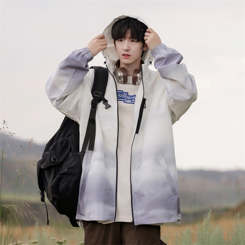 G0121-P72秋季新款日系cityboy渐变连帽宽松夹克,男装夹克,星座109