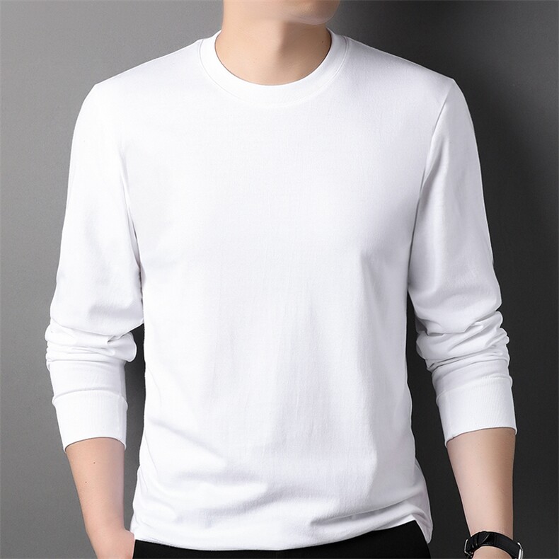 F7316钱塘2020-1春季新款男士套头卫衣纯色休闲百搭长袖T恤P33，男装T恤，钱塘207-1