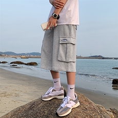 ins纯色短裤夏装潮流外穿潮韩版短裤运动七分裤休闲裤K280-P28，男装休闲裤，星座512-2