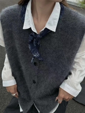 2025年秋季时尚百搭通勤简约休闲马甲，女装马甲，美轩羊绒