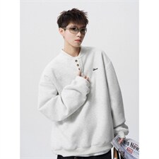 美式2026年春秋新款半纽扣卫衣男潮牌圆领宽松上衣chic港风卫衣男，男装卫衣，星座715-4