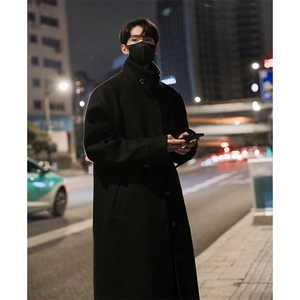 男士港风冬季高级感毛呢大衣韩版风衣呢大衣长款外套潮YF901-P128图片