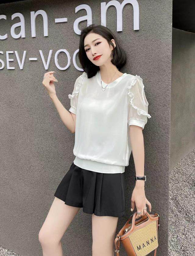 [现货]木耳边小衫，两色、四个尺码，其它，依柏璐(1F)