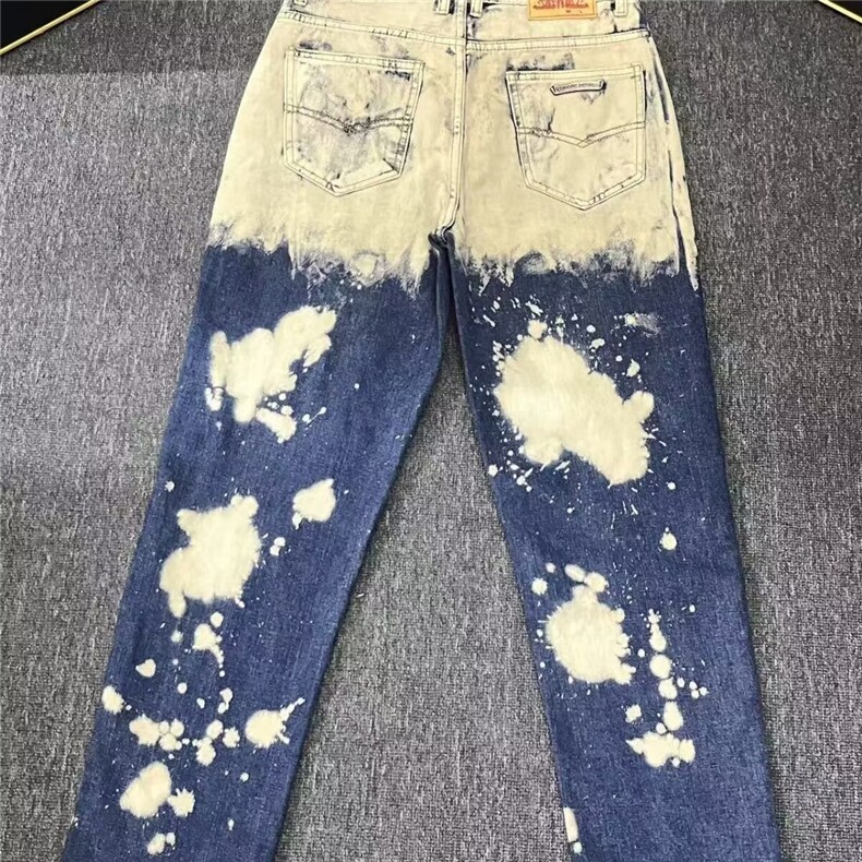 秋季新款泼墨新款潮牌破小众修身高街男士牛仔裤AMT554P62,男装牛仔裤,星座1013-5