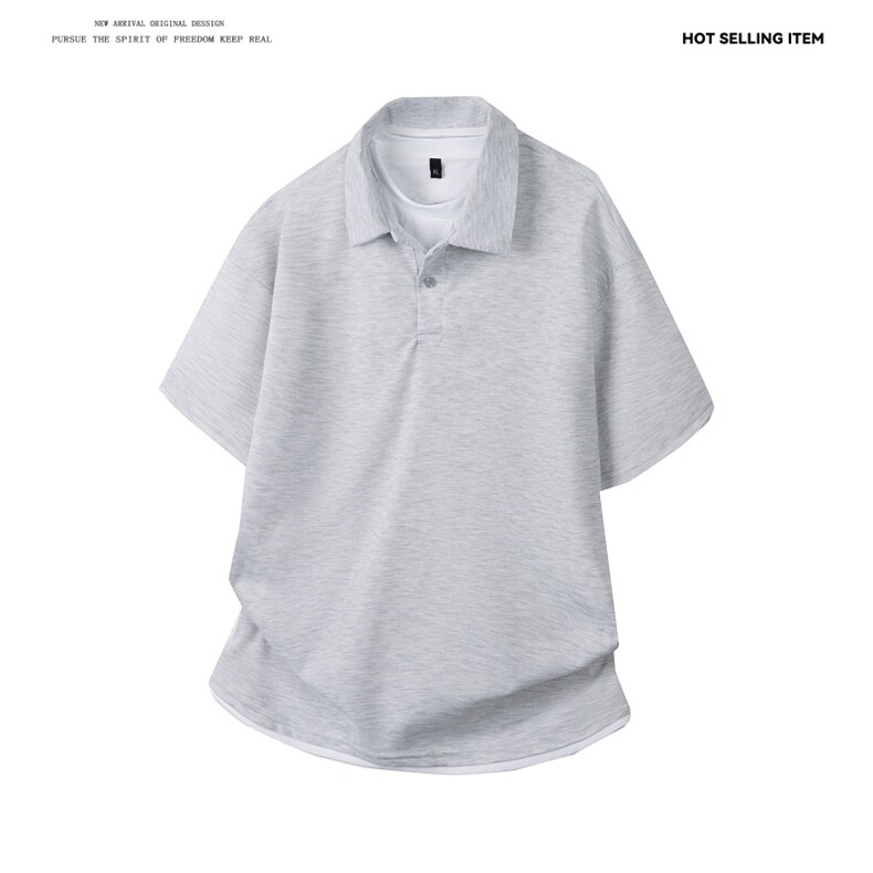 PL9006-P35-控58-假两件现货POLO衫男短袖T恤纯色翻领透气网眼,男装T恤,星座116