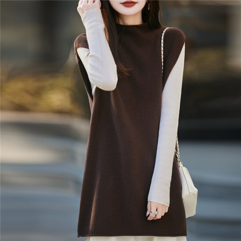 2025年秋季时尚百搭通勤简约休闲加厚羊毛针织马甲，女装马甲，唯若美羊绒