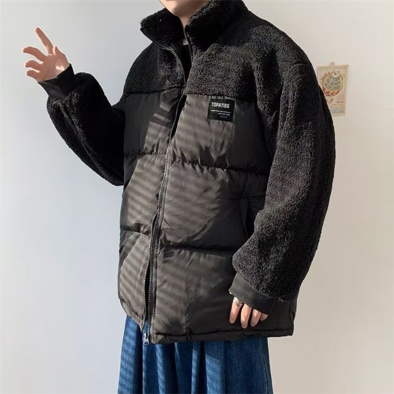 港风秋冬季男女情侣潮牌拼接街头宽松百搭羊羔绒面包服ZSG34P55,女包手腕包,星座1112-1