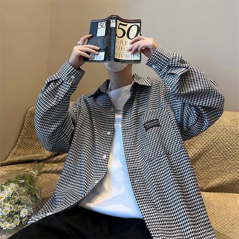 男春季新款格子衬衫C38P38图片