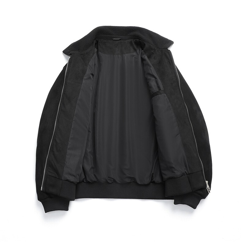 白底图麂皮绒夹克外套秋冬短款毛领冬季加厚A236-JK612-P160,男装夹克,电商A236