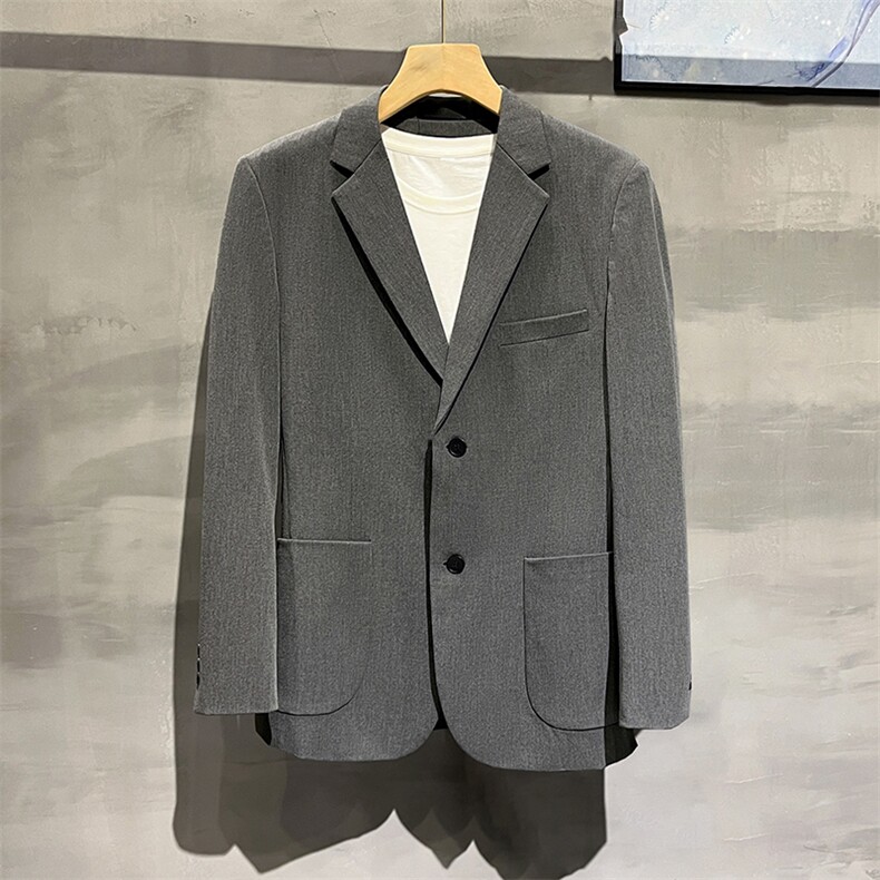 秋冬新款加绒加厚男士毛呢大衣套装三件套高级感港风男装两件套潮，男装毛呢大衣，星座505-2（原电商A260-1)