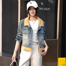 BAO牛仔外套女春秋短款25新款设计感休闲宽松立领夹克小个子上衣，女装牛仔外套，跑量工厂店