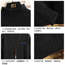 M18120-P45加绒款-P65半高领毛衣男士大码针织衫男毛线衣男线衫，男装针织衫/毛衣，电商A040A