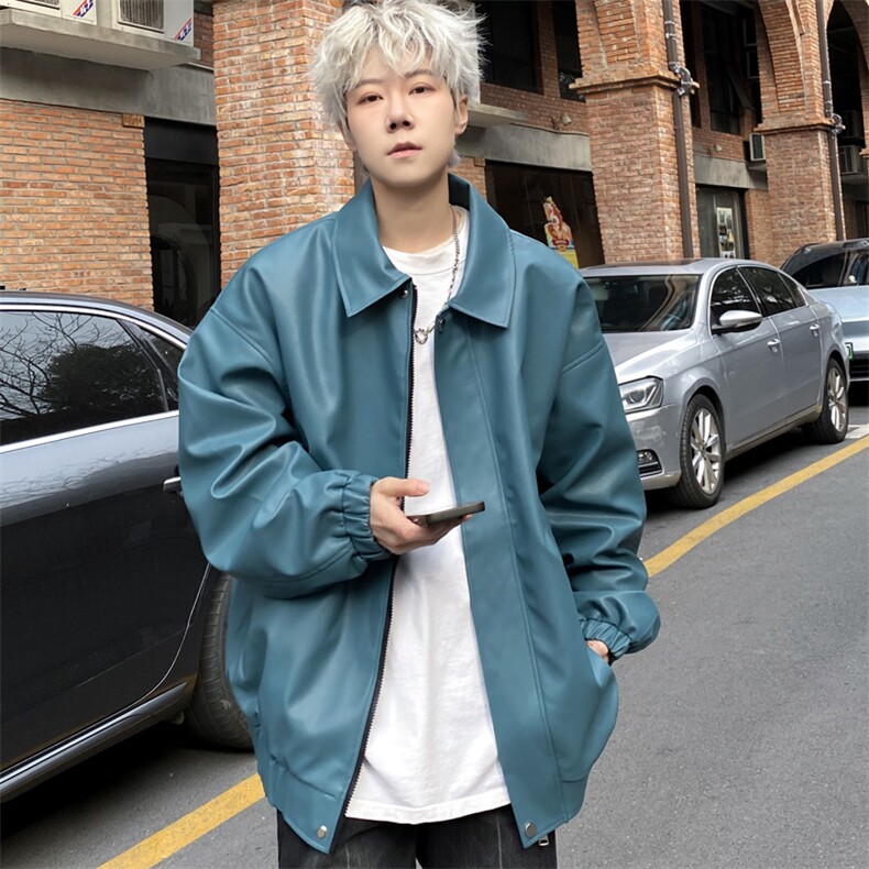 复古机车皮衣男宽松美式休闲皮夹克飞行员皮外套J5066P85控118，男装皮衣，电商A157