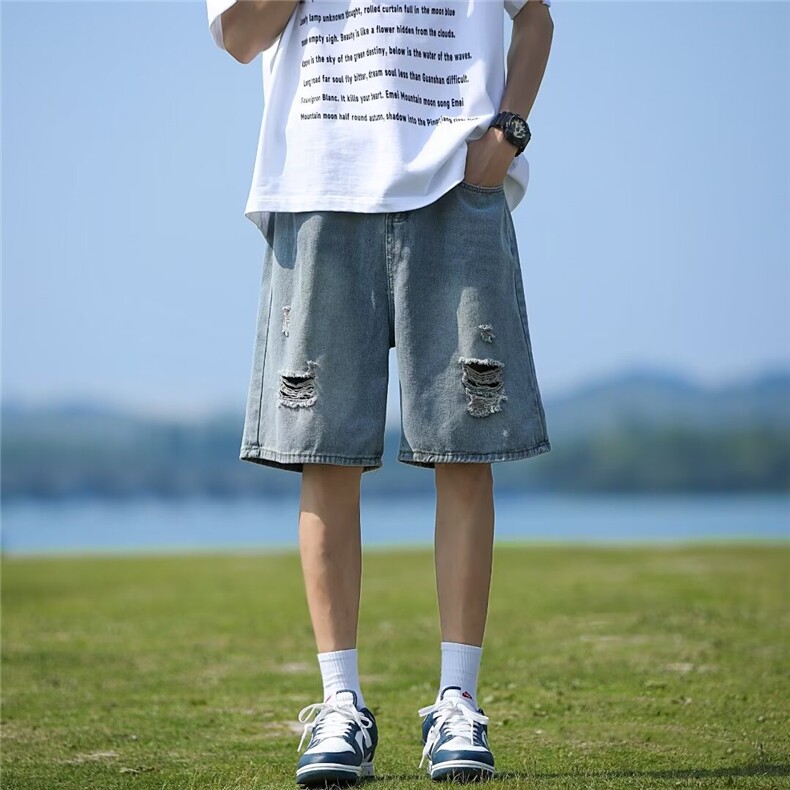 2024美式牛仔裤男款直筒短裤潮 S239 P38图片
