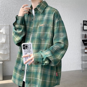衬衫男2025春季新款港风大码宽松长袖磨毛衬衣CS618-P38图片