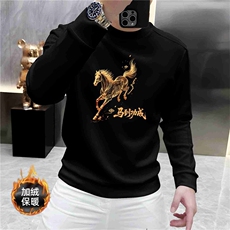 1506-1/WW8101/P47印花秋冬卫衣男韩版新款圆领宽松上衣红色卫衣，男装卫衣，星座1506-1
