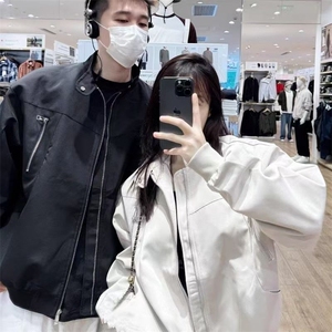 745-P54 美式高街立领工装飞行员夹克男春秋季潮牌拉链设计感图片