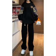 2025HW23675加绒女模内景真超绒180克圆领卫衣M-5XHW23790-P55，男装卫衣，电商A022