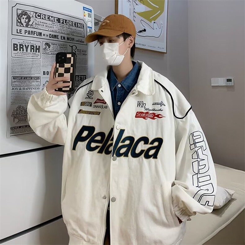 欧美高街刺绣贴标赛车服男女秋季ins休闲宽松飞行夹克WT19P60,男装夹克,星座1116-2