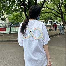 万针全刺绣工艺抖音得物高品质260克重磅纯棉双纱美式高街短袖T恤，男装T恤，电商A486