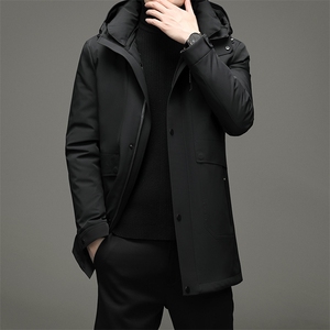 2021中长款羽绒服男白鹅绒厚款潮牌休闲新款男士外套ZG2909-P400图片