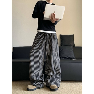 网图慎用美式复古条纹休闲裤子男士夏季薄款2025新款310A-U88-P35图片