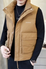 短款立领羽绒马夹男休闲日系面包服保暖外套马甲背心M6096-P130，男装背心/马甲，电商A239