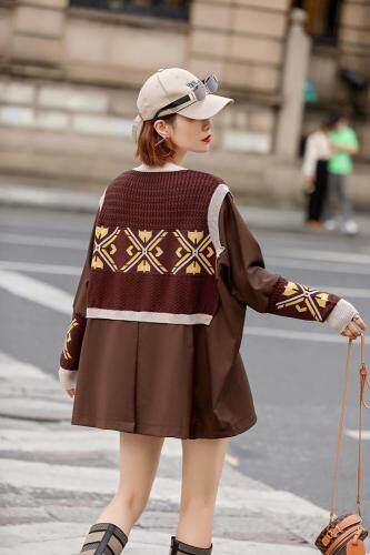 毛线拼接裙，其它，极品红颜