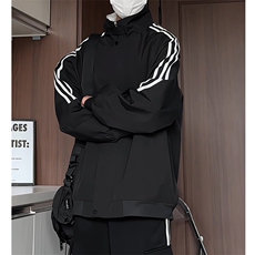 JK5007/P65春装新款个性织带立领飞行员夹克男潮百搭上衣外套，男装夹克，电商A141