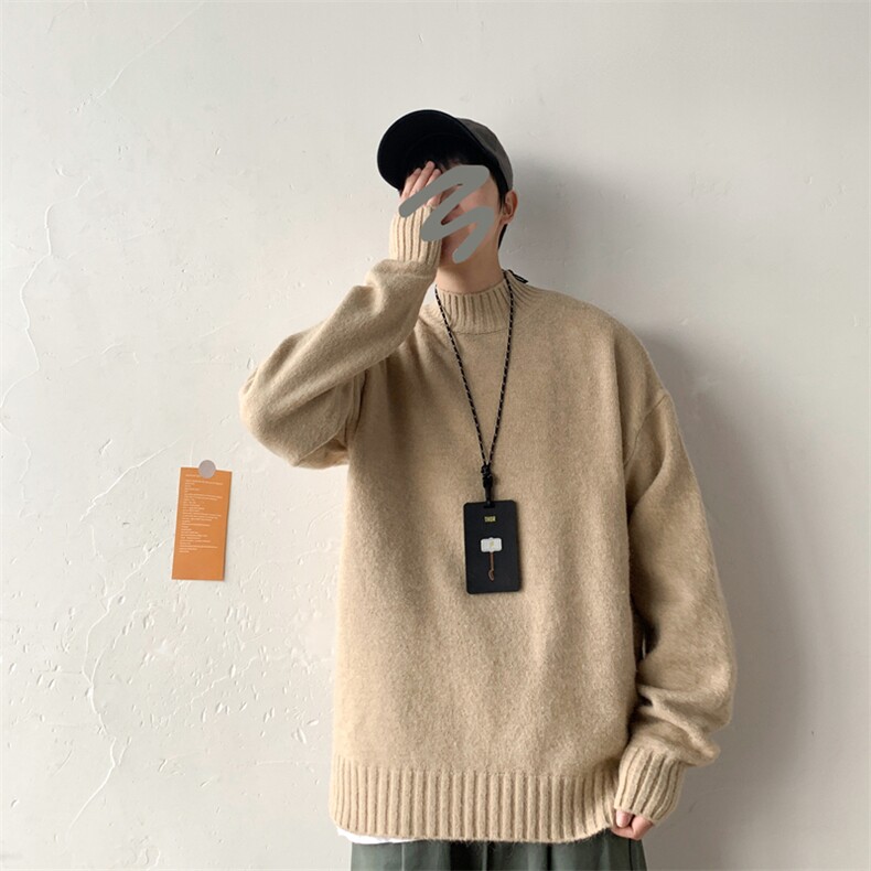 秋冬纯色半高领加厚毛衣针织衫打底衫线衣宽松套头MY11/,男装针织衫/毛衣,星座1506-1