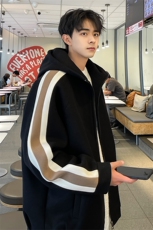 男装呢料夹克23秋冬新款毛呢大衣男生连帽外套XZ514-2-F595-P125，男装夹克，星座514-2(原B239)