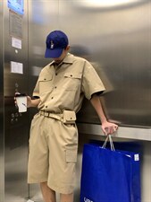 【2025春夏】港风日系复古连体裤工装男连体衣女送皮带腰包，男装工装外套，星座112A