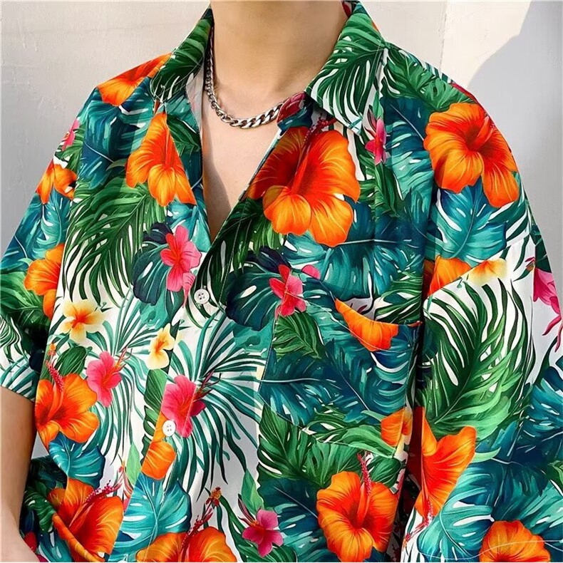 夏威夷风三亚泰旅游短袖花衬衫男海南岛休闲沙T5102-P26,男装衬衫,星座1109-3