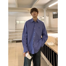 网络图长袖衬衫上衣宽松时尚潮流经典格纹衬衣C296-P34，男装衬衫，星座313A-2