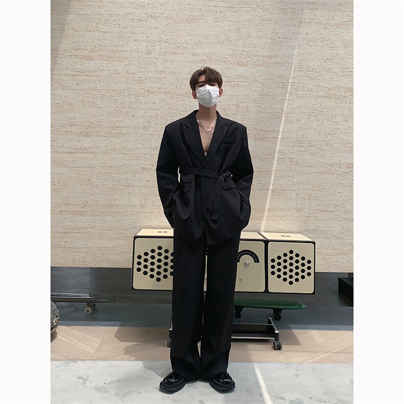 设计感胸针西服套装男痞帅宽松西装西裤两件套512-1-TZ2383-P175,男装西服套装,星座512-1（原513-3）