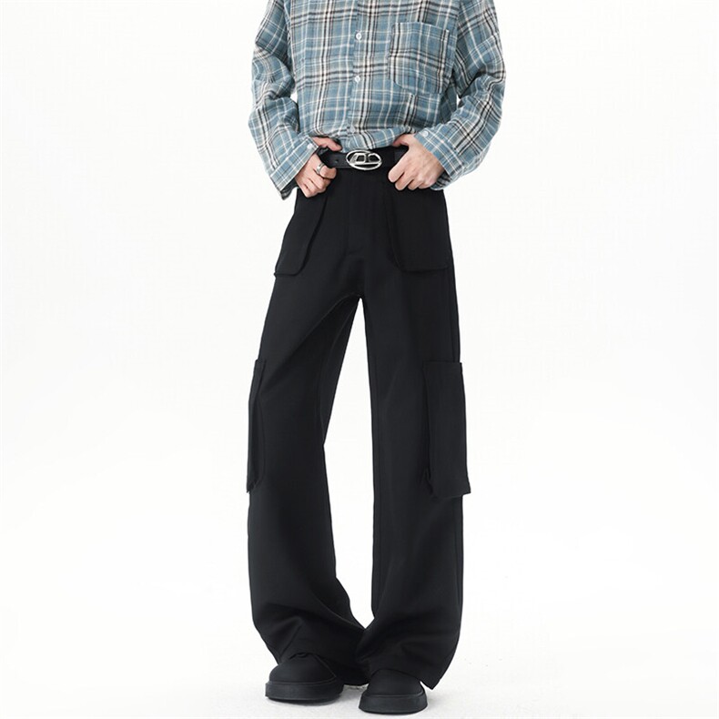 港风多口袋工装裤休闲裤长裤直筒裤A014-DY25206-P70控98,男装工装外套,电商A014