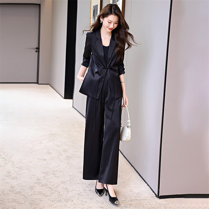 高级感职业套装女2024年夏季新款时尚气质女神范西装阔腿裤两件套,女装套装/套裙,时尚俏佳人
