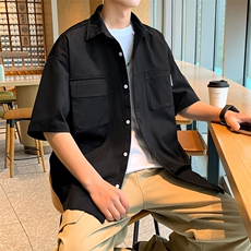 24年港风夏款工装宽松短袖衬衫男CS101P45，男装衬衫，星座1204-3