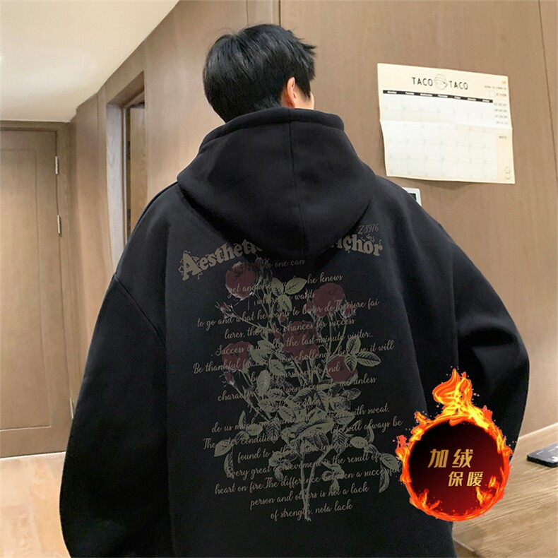 500克重磅秋冬美式加绒加厚卫衣外套DL285常规特P35加绒特P40,男装卫衣,电商A486