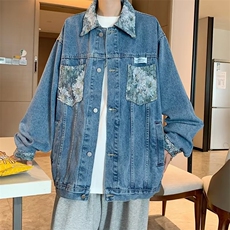 2023韩版宽松休闲百搭牛仔外套春季美式复古工装上衣W7054-P46，男装夹克，星座512-2