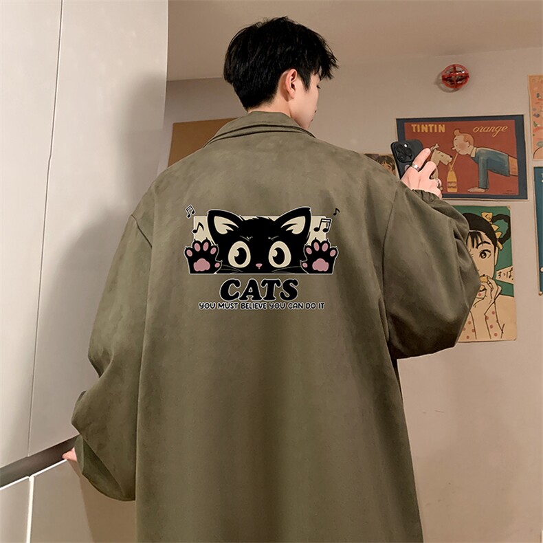 麂皮绒夹克男大码立领褂子外套JK85389-P68加绒款-P78,男装夹克,电商A040