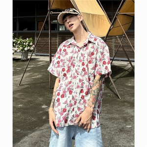 抖音质量衬衫男士短袖双面提花韩版百搭2024夏季ins外套CY881-P47图片