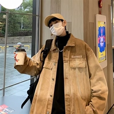 美式渐变水洗牛仔外套男春秋季潮牌复古宽松休闲工装夹克，男装工装外套，星座506A