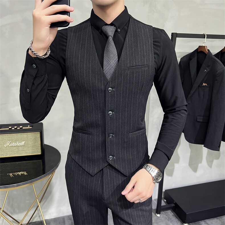 2026秋季新西装套装修身休闲商务三件套西服男士礼服KTZ821-P335,男装西服套装,星座1105-3