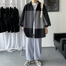 夏季衬衫男短袖休闲港风百搭韩版潮流宽松潮外套A161-2-CT506-P45图片