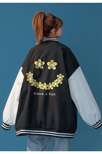 中性风 2023秋季新款港风设计感印花图案棒球服外套G8022 p65控88图片