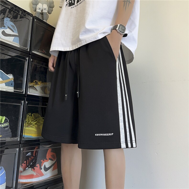 美式刺绣侧边条纹撞色速干透气休闲短裤X416B-1-DK1127-特P30限58,男装牛仔裤,星座416B-1