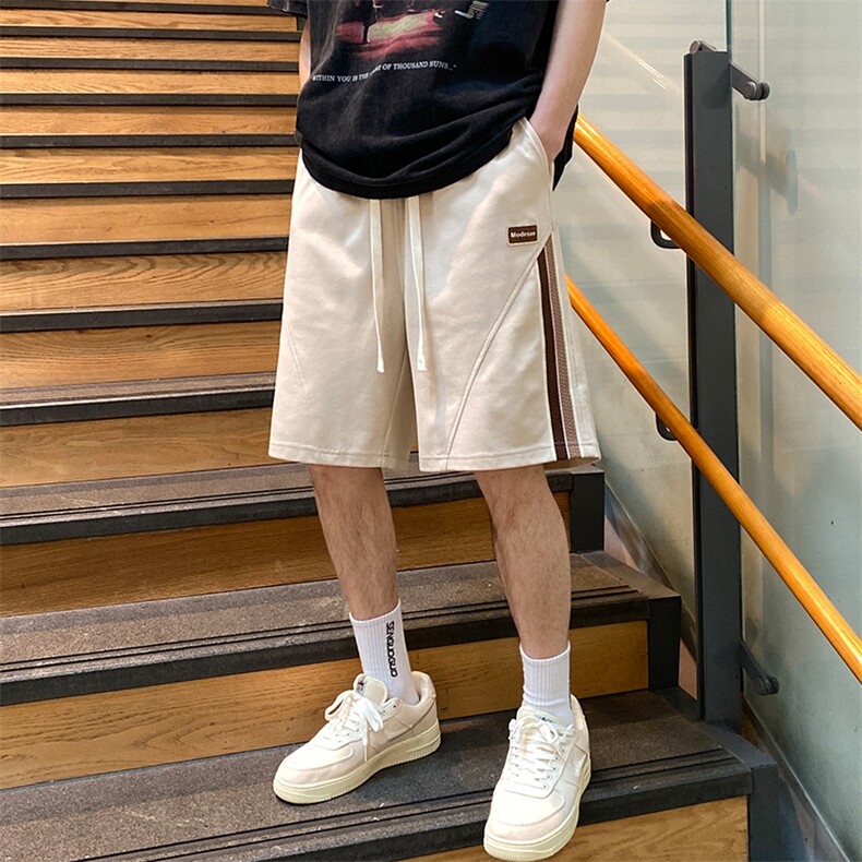 2024夏季新款港风个性撞色条纹短裤运动五分裤DK2307-P38,男装休闲裤,星座914-3