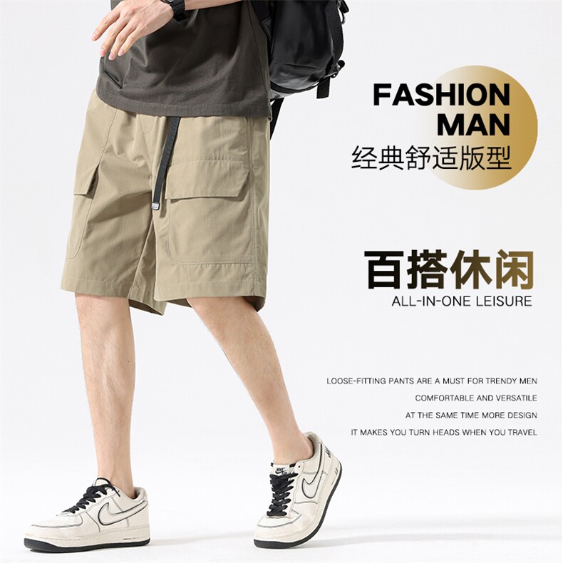 新款工装短裤男潮牌ins休闲裤宽松大码中裤五分裤D0617-P40图片