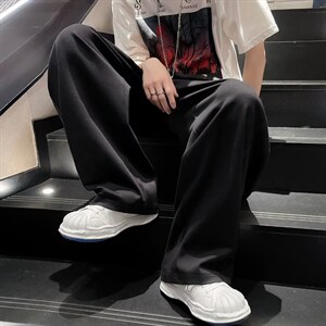美式vibe休闲裤子男春秋季新款ins潮牌拖地抽绳卫裤K2962P33图片